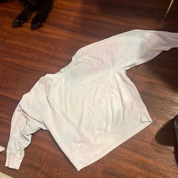 White GAP Sweater Long Sleeve - LIGHTLY TYE DYED - Great Condition - Size Large - Picture 1 of 2